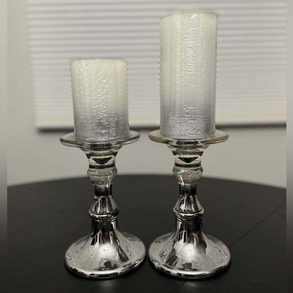Candle & holder x2